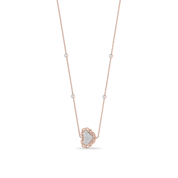 Checker Heart Moissanite Diamond Necklace Cum Bracelet