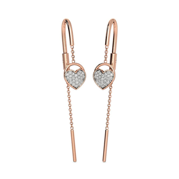 Swain Heart Moissanite Diamond Sui Dhaga Earrings Earrings