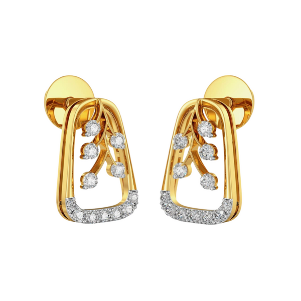 Aarohi Fleur Diamond Moissanite Diamond Studs Earrings