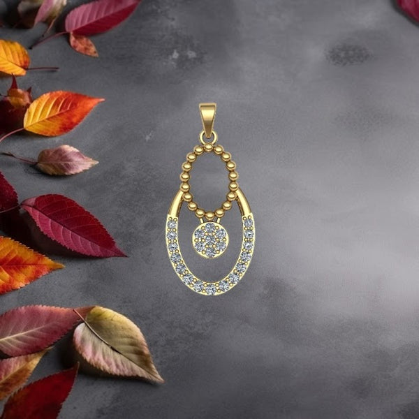 Devanshi Elliptical Moissanite Diamond Pendant