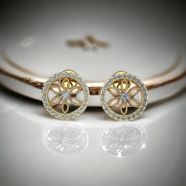Rim of Sparkle Moissanite Diamond Stud Earrings