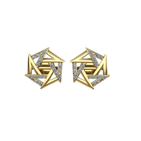 Radiant Hexagon Moissanite Diamond Stud Earrings