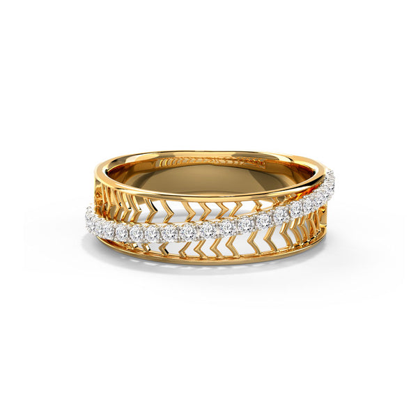 Zigzag Sparkle Moissanite Diamond Band Ring