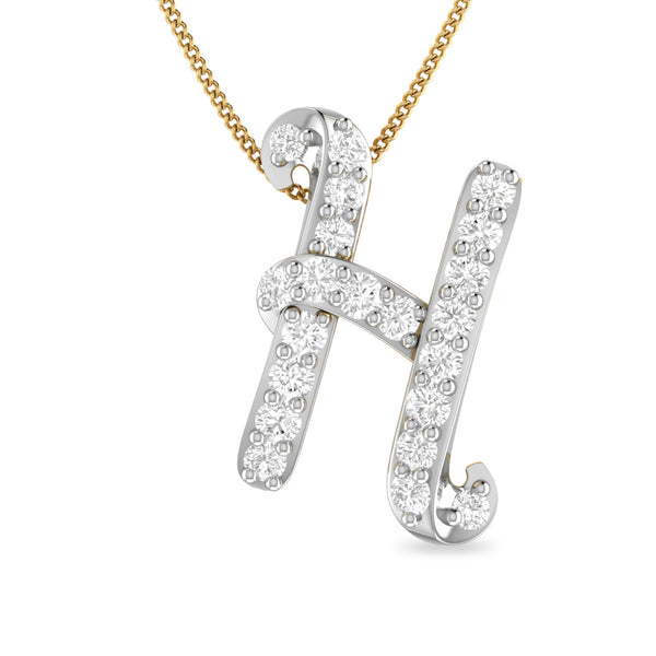 Initial H Moissanite Diamond Pendant