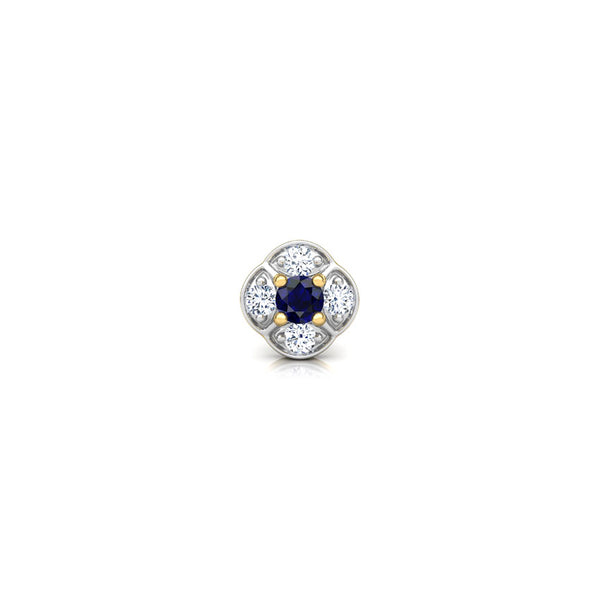 Shiny Blue Saphire Moissanite Diamond Nosepin