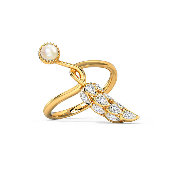 Pearl Corn Moissanite Diamond Ring