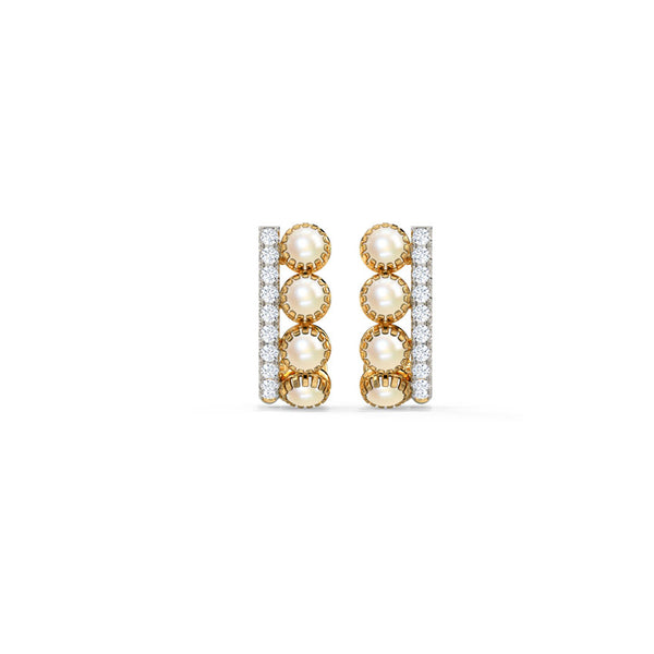 Alvina Pearl Moissanite Diamond Hoops Earrings