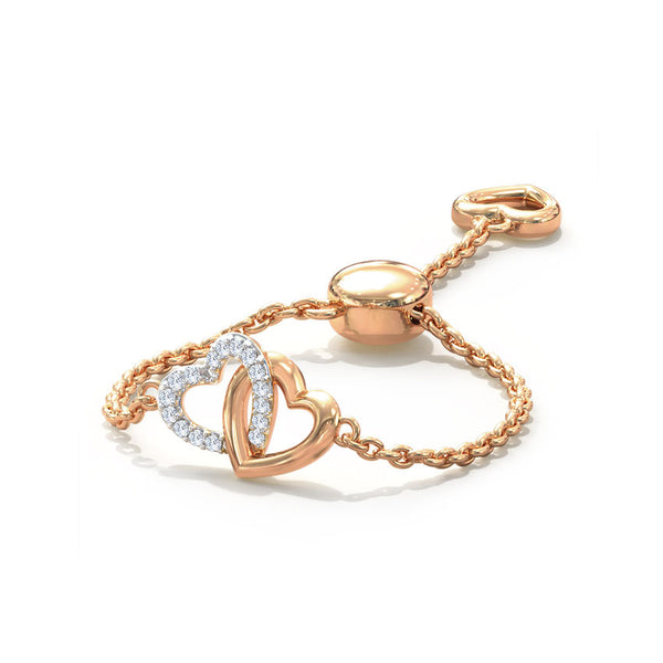 Mingled Heart Moissanite Diamond Flexible Ring