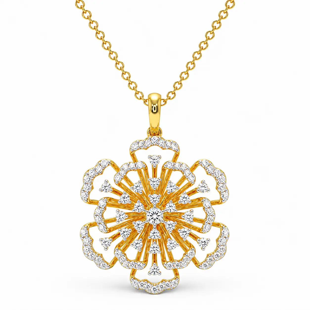 Valeria Flora Moissanite 18K Gold Plated Moissanite Diamond Pendant