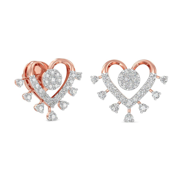 Luminous Heart Moissanite Diamond Studs Earrings