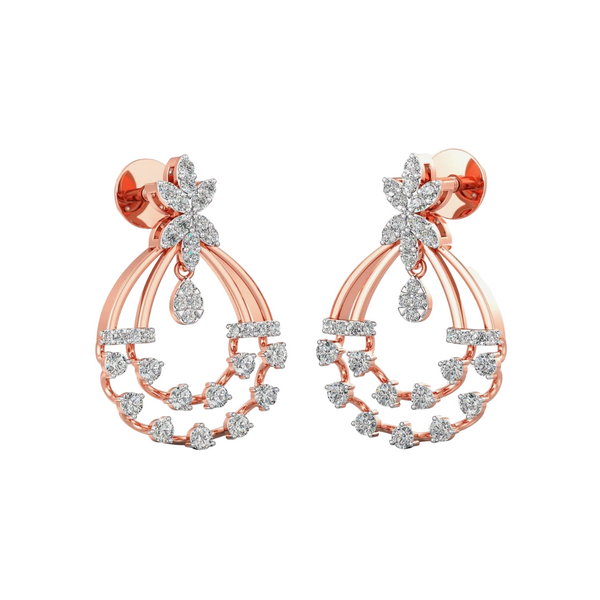 Nirvi Glamorous Moissanite Diamond Drops Earrings