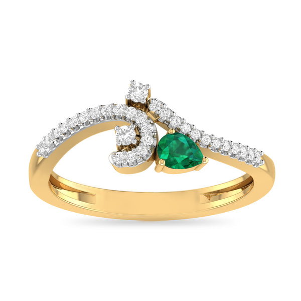 Naomi Emerald Moissanite Diamond Ring