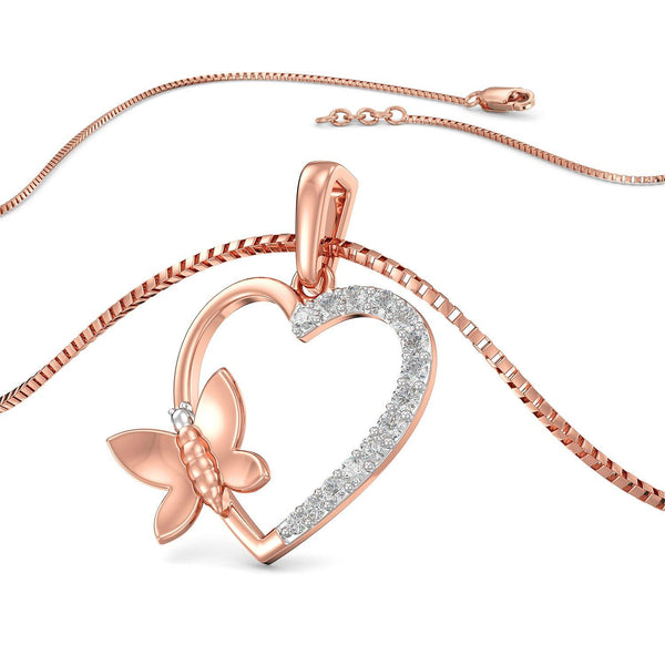Butterfly Heart Moissanite Diamond Casual Pendant