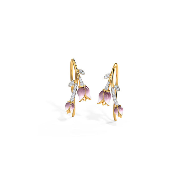 Alluring Lotus Bud Moissanite Diamond Drops Earrings
