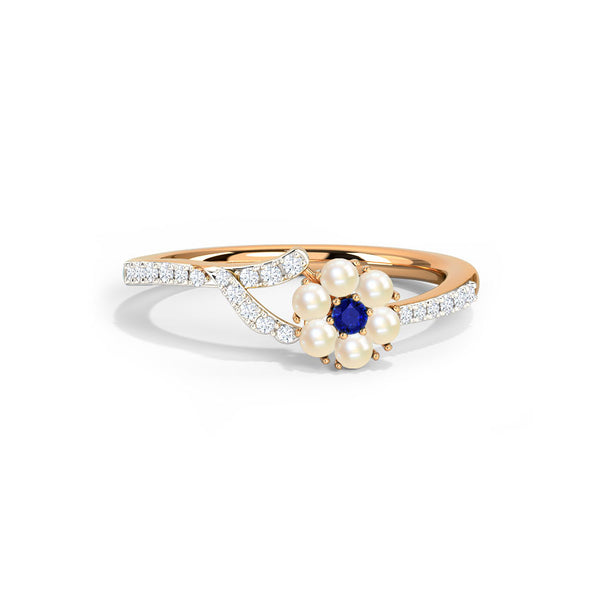 Pearl Majesty Moissanite Diamond Ring