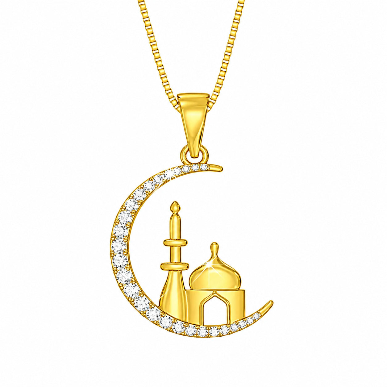 Minaret 18K Gold Plated  Moissanite Diamond Pendant