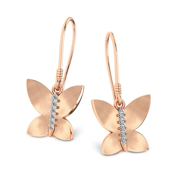 Gulnaz Butterfly Moissanite Diamond Hoops Earrings