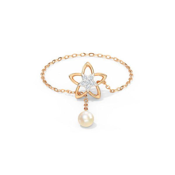 Estella Pearl Moissanite Diamond Flexible Ring