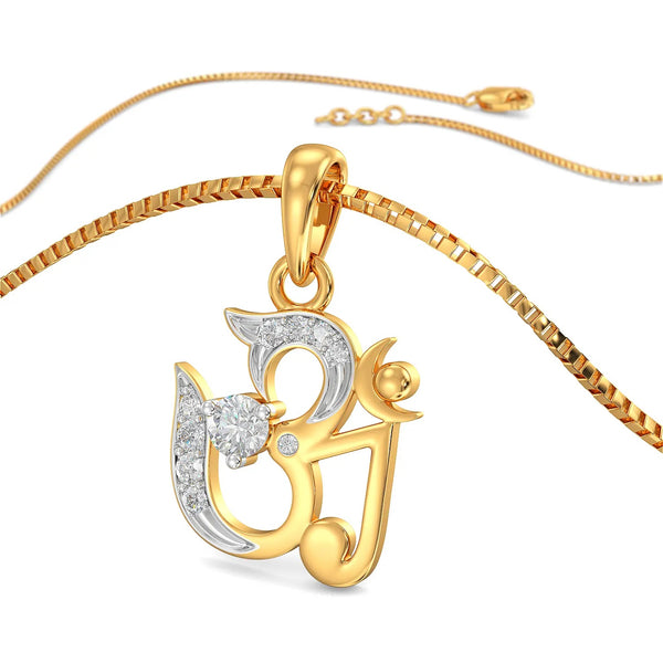 Vakratunda Moissanite Diamond Religious Pendant