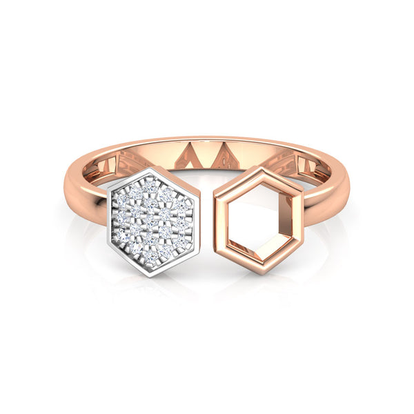 Twin Hexa Open Moissanite Diamond Ring