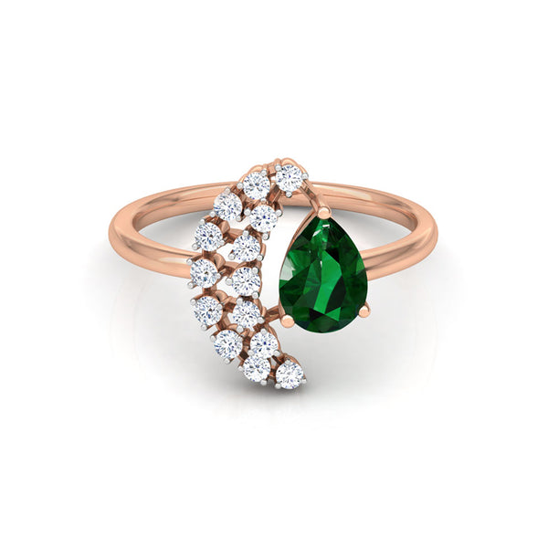 Green Callisto Moissanite Diamond Fashion Ring