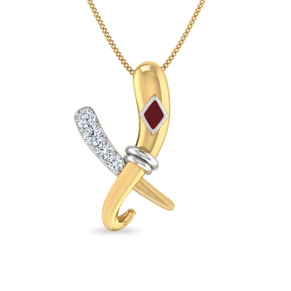 Initial X Gajamukha Diamond Moissanite Diamond Pendant