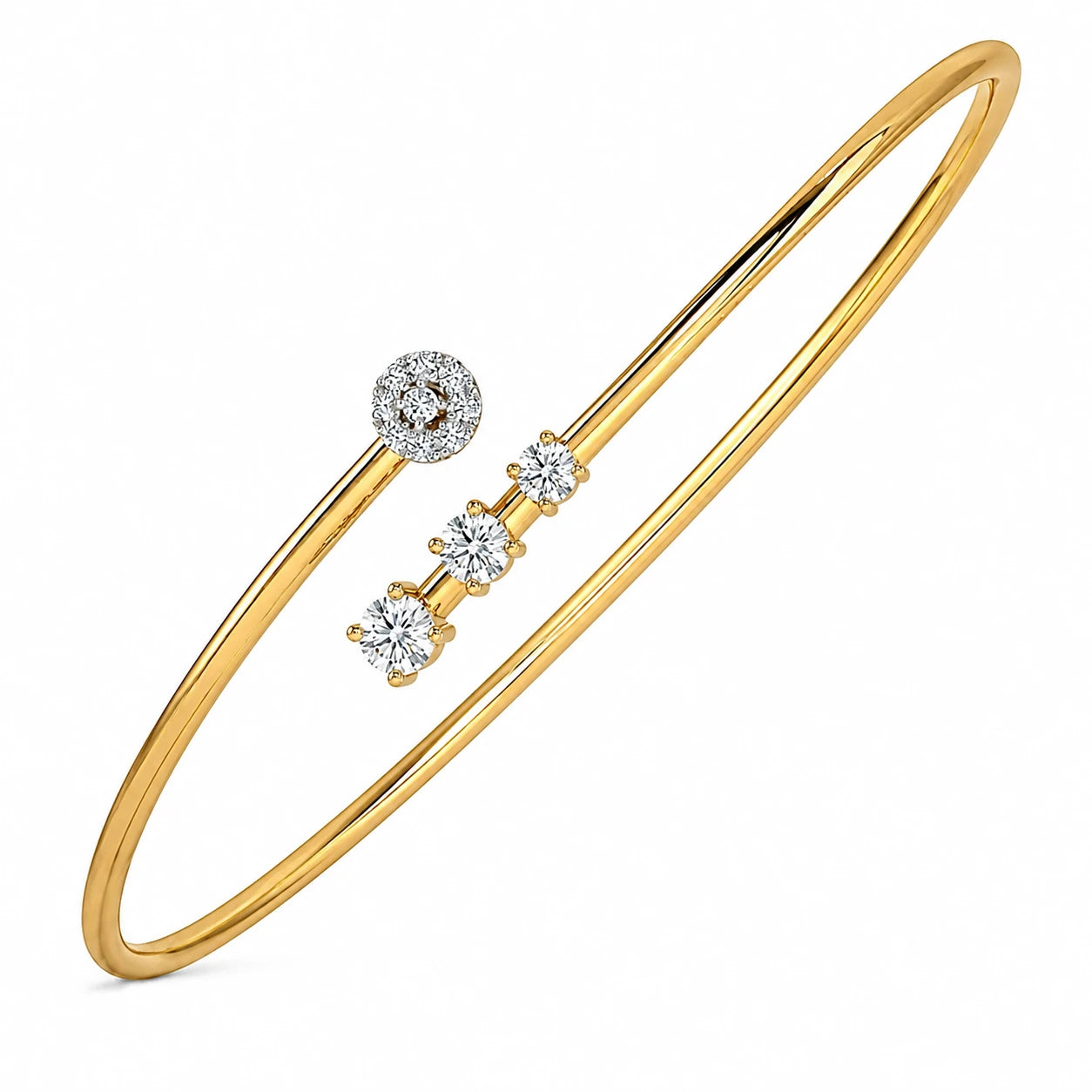 Streak of Moonlight 18K Gold Plated Moissanite Diamond Bracelet