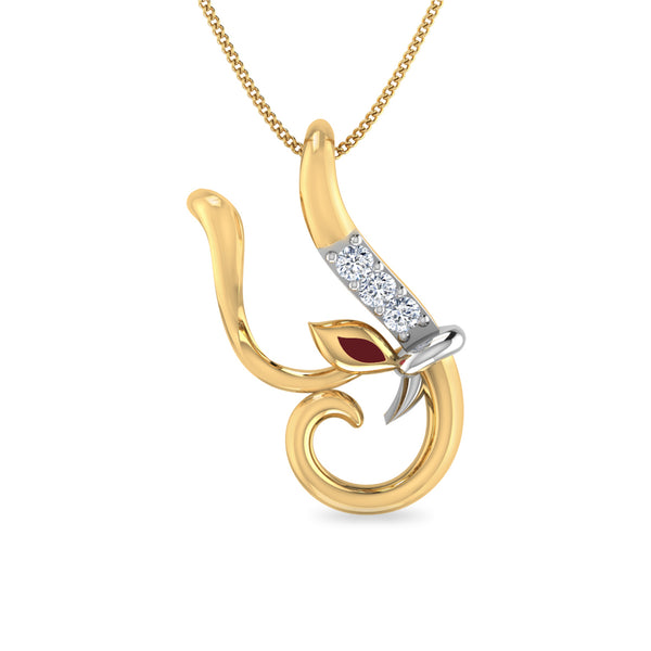 Initial Y Gajamukha Diamond Moissanite Diamond Pendant (Copy)