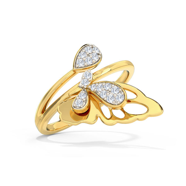Angel Wing Moissanite Diamond Ring