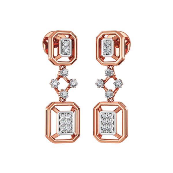 Medha Flaring Moissanite Diamond Drops Earrings