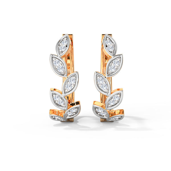 Anura Leaflet Moissanite Diamond Hoops Earrings