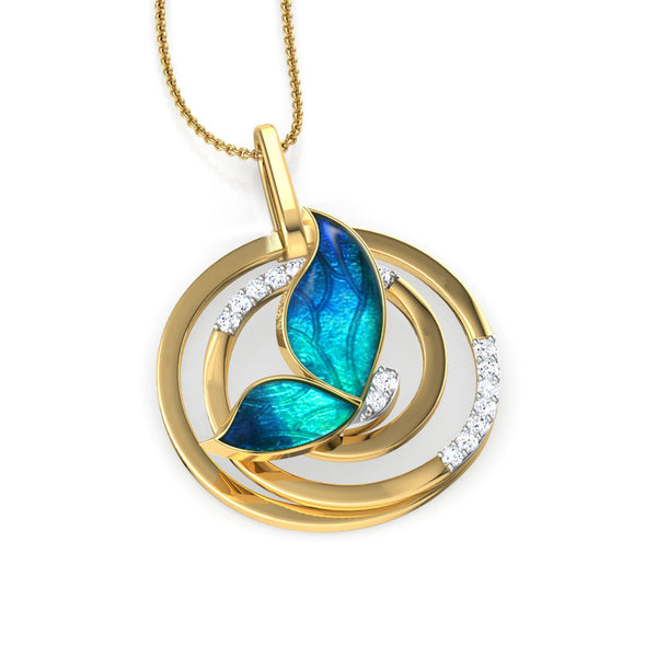 Spiral Blue Butterfly Moissanite Diamond Casual Pendant