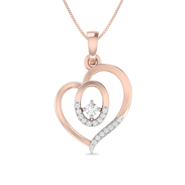 Letter O Heart Diamond Moissanite Diamond Pendant