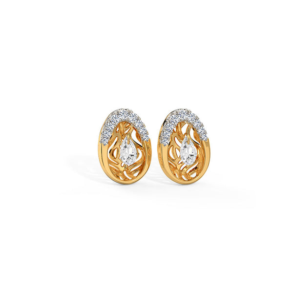 Halley Oval Moissanite Diamond Studs Earrings
