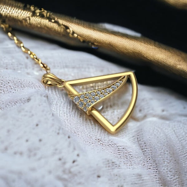 Classy Triangular Moissanite Diamond Pendant