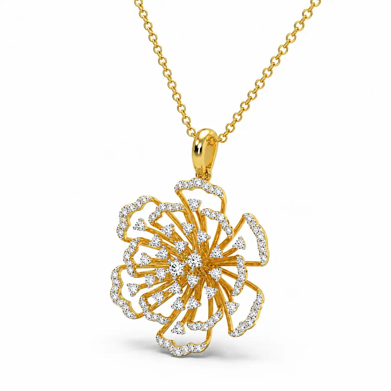 Valeria Flora Moissanite 18K Gold Plated Moissanite Diamond Pendant