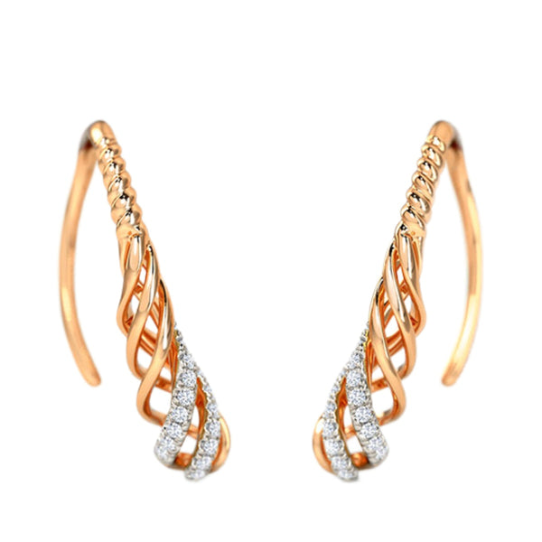 Kavya Twirl Moissanite Diamond Drops Earrings