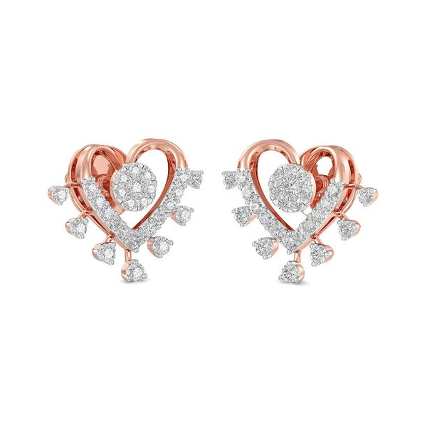 Luminous Heart Moissanite Diamond Studs Earrings