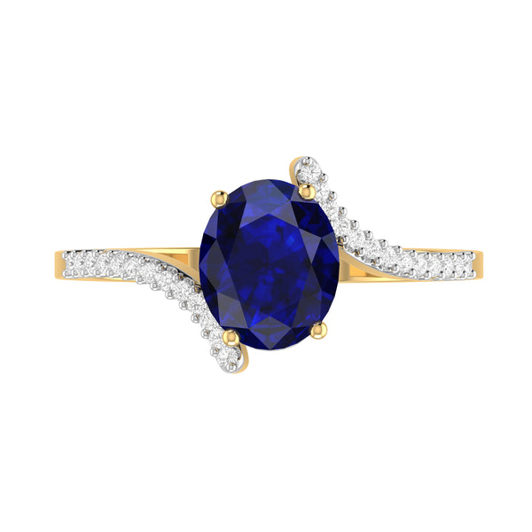 Shiza Sapphire Moissanite Diamond Ring