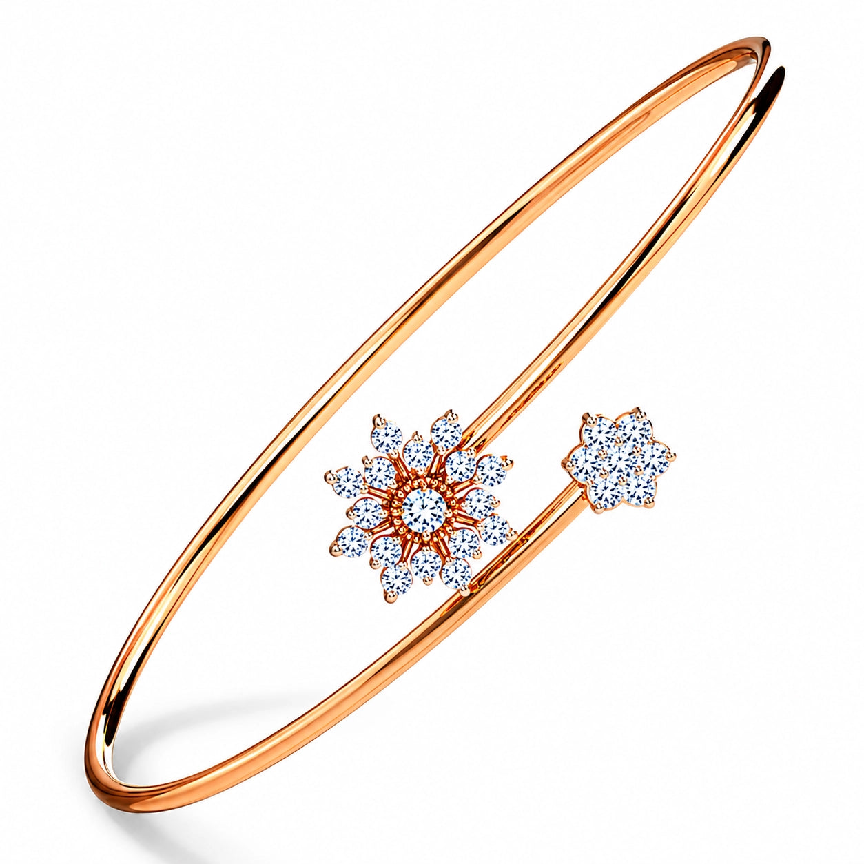 Aiman Luminous Floret 18K Gold Plated Moissanite Diamond  Bracelet