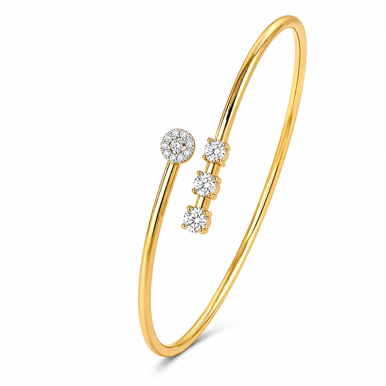 Streak of Moonlight 18K Gold Plated Moissanite Diamond Bracelet