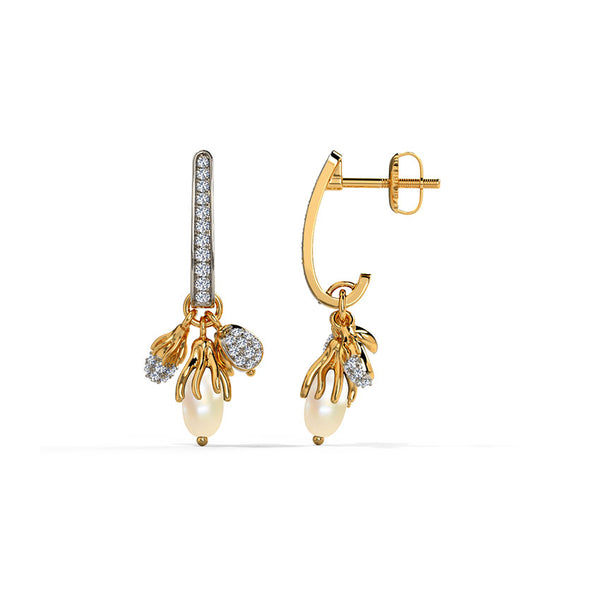 Joshna Pearl Moissanite Diamond Drops Earrings