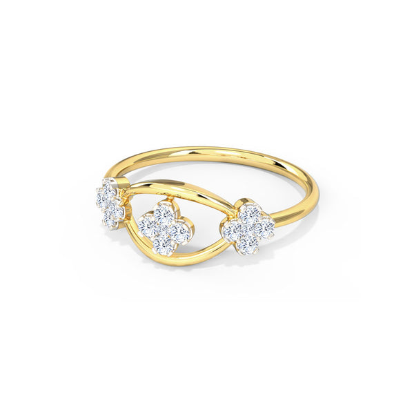 Triunity Shimmer Moissanite Diamond Ring