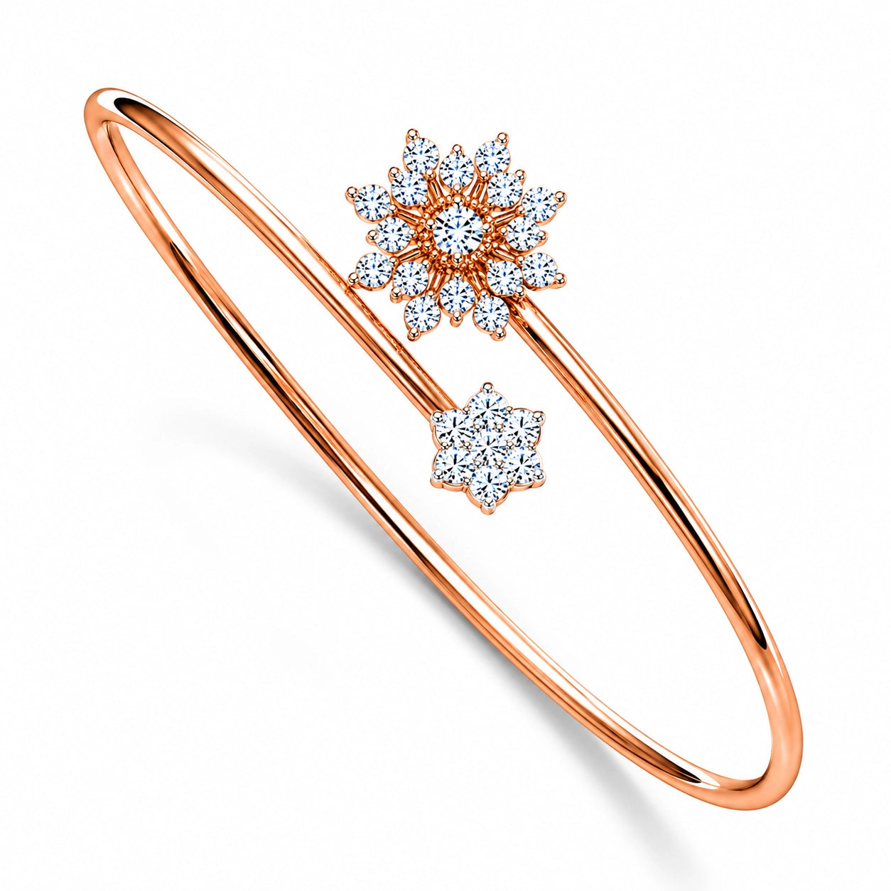 Aiman Luminous Floret 18K Gold Plated Moissanite Diamond  Bracelet