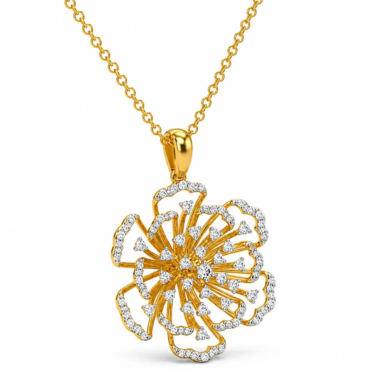 Valeria Flora Moissanite 18K Gold Plated Moissanite Diamond Pendant
