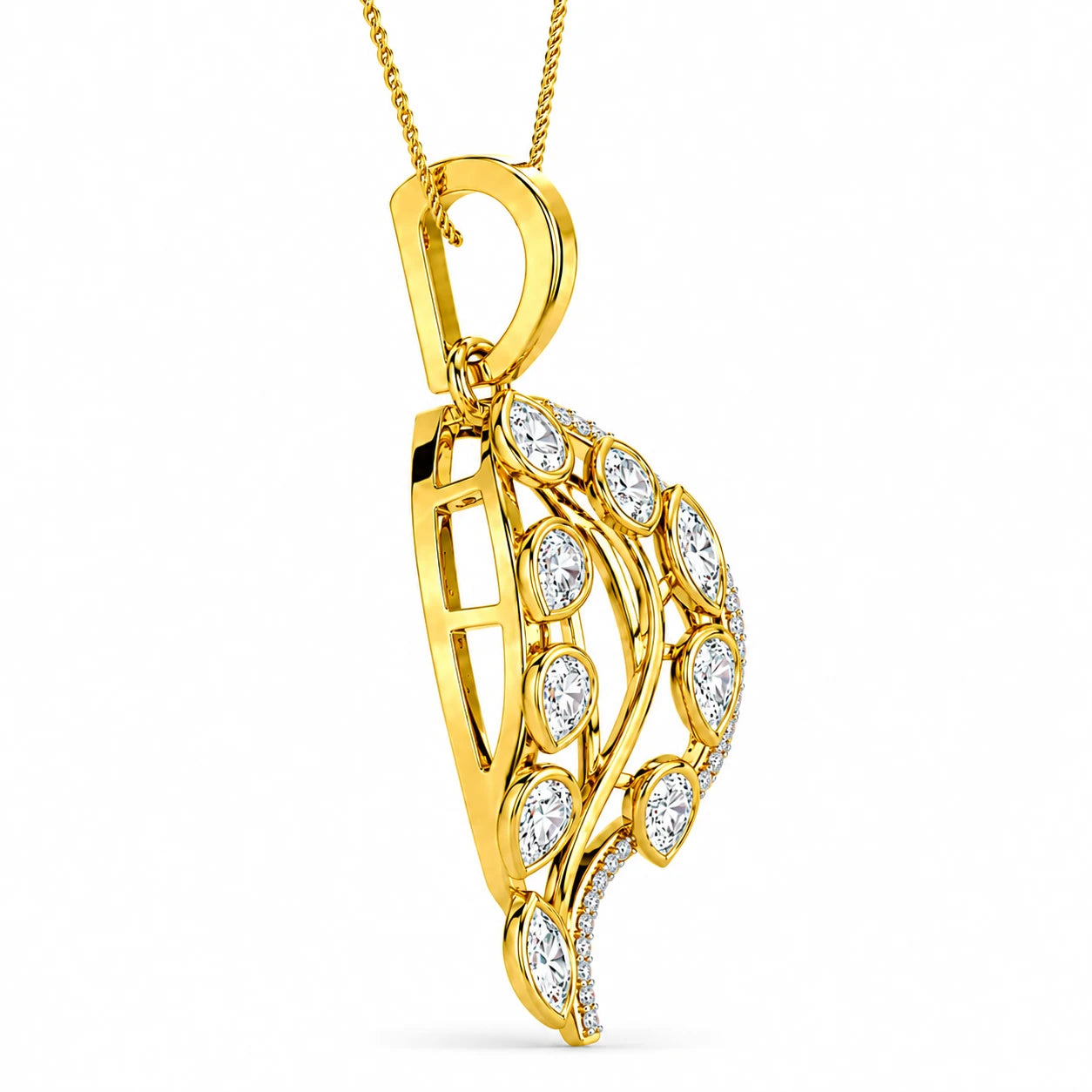 Belinda Paisley 18K Gold Plated Moissanite Diamond Pendant