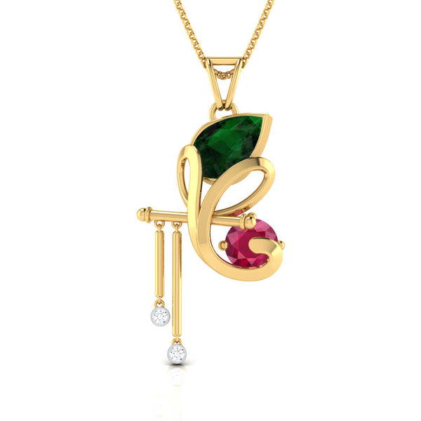 Bansuri Moissanite Diamond Religious Pendant