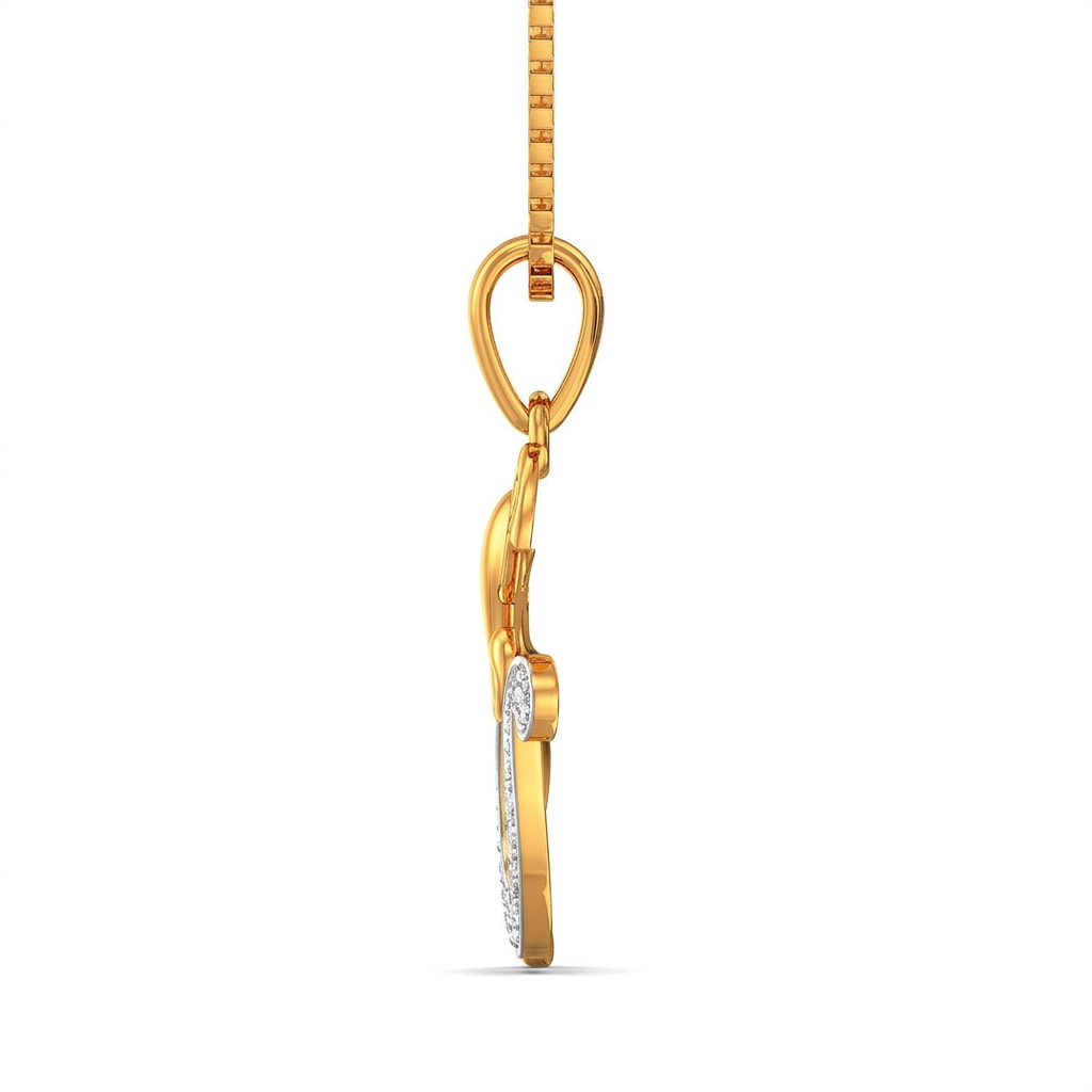 Divine 18K Gold Plated Ganesha Om Pendant Necklace with Moissanite Diamonds