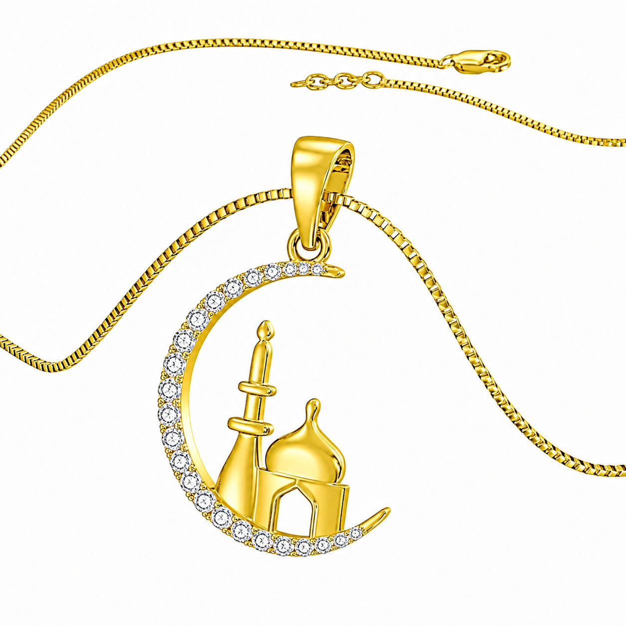 Minaret 18K Gold Plated  Moissanite Diamond Pendant