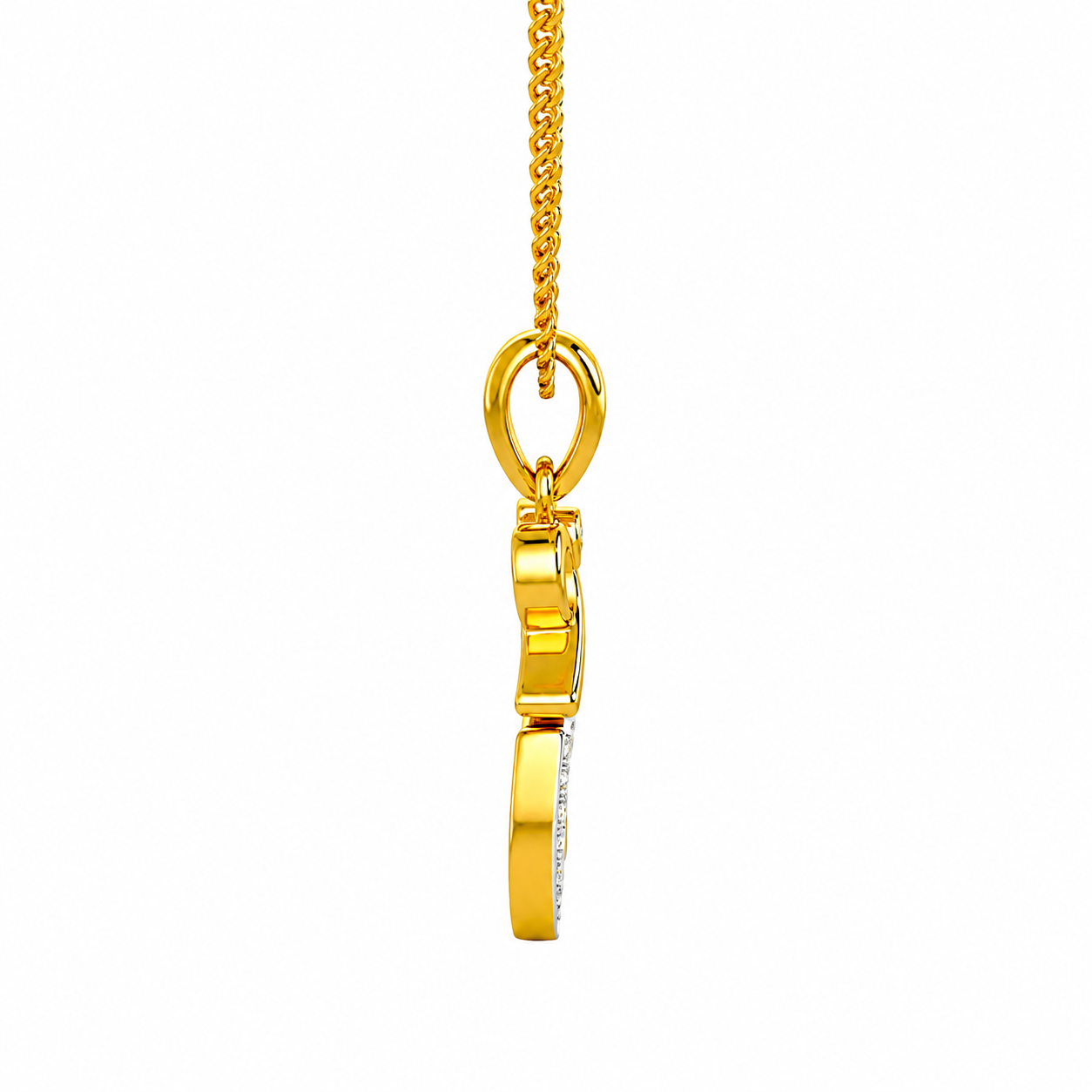 Divine 18K Gold Plated Shree Ram Pendant Necklace with Moissanite Diamonds